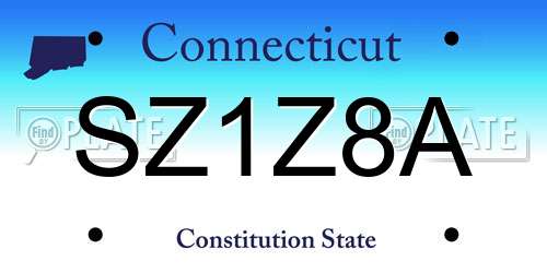 SZ1Z8A Connecticut License Plate
