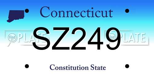 SZ249 Connecticut License Plate