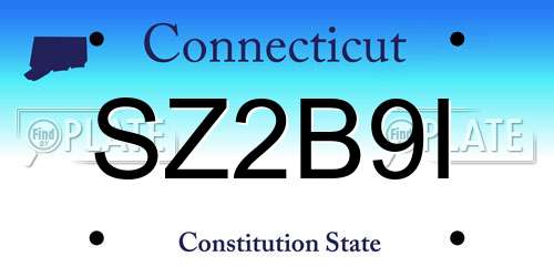 SZ2B9I Connecticut License Plate