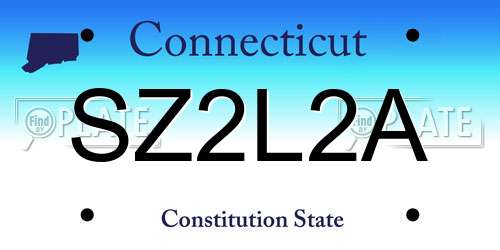 SZ2L2A Connecticut License Plate