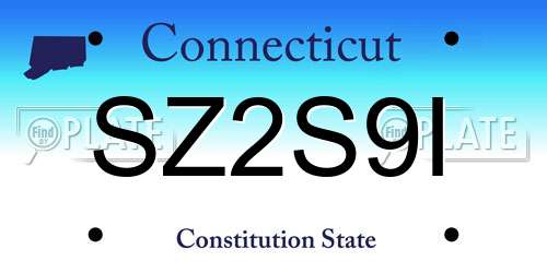 SZ2S9I Connecticut License Plate