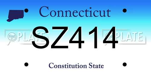 SZ414 Connecticut License Plate