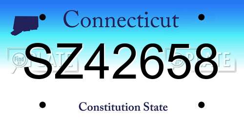 SZ42658 Connecticut License Plate