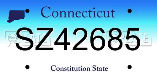 SZ42685 Connecticut License Plate