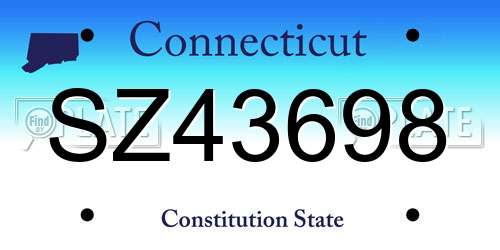 SZ43698 Connecticut License Plate