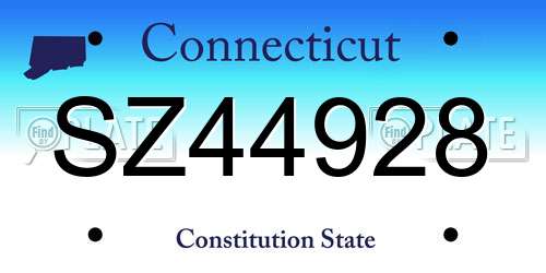 SZ44928 Connecticut License Plate