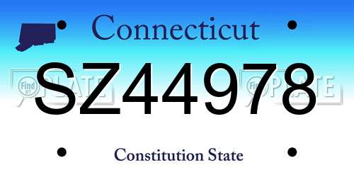 SZ44978 Connecticut License Plate