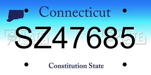 SZ47685 Connecticut License Plate