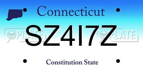 SZ4I7Z Connecticut License Plate