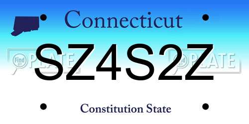 SZ4S2Z Connecticut License Plate