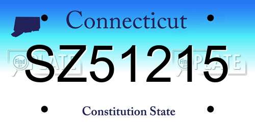 SZ51215 Connecticut License Plate