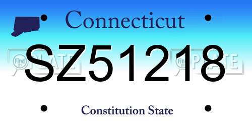 SZ51218 Connecticut License Plate