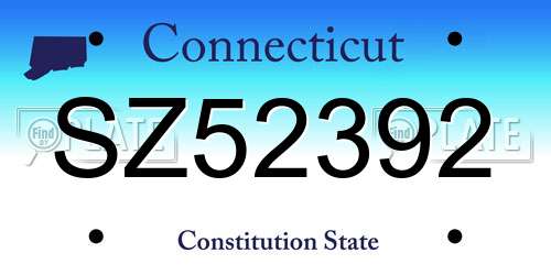 SZ52392 Connecticut License Plate