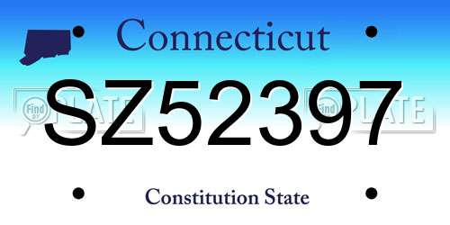 SZ52397 Connecticut License Plate