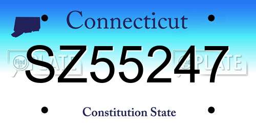 SZ55247 Connecticut License Plate