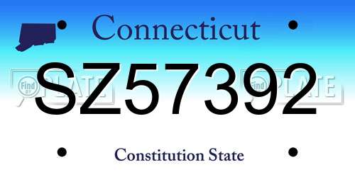 SZ57392 Connecticut License Plate