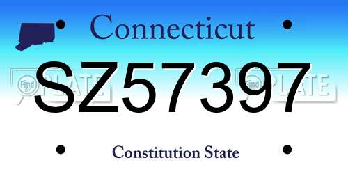 SZ57397 Connecticut License Plate