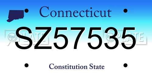 SZ57535 Connecticut License Plate