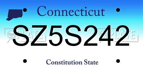SZ5S242 Connecticut License Plate