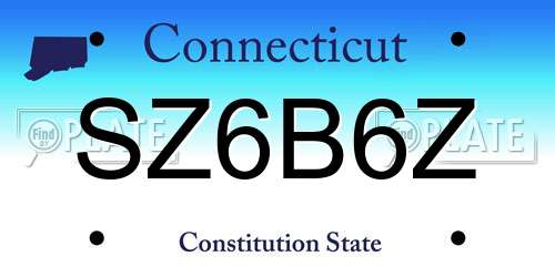 SZ6B6Z Connecticut License Plate