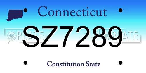 SZ7289 Connecticut License Plate