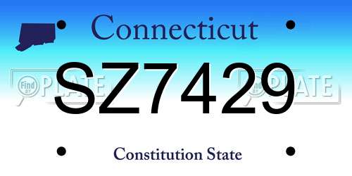 SZ7429 Connecticut License Plate