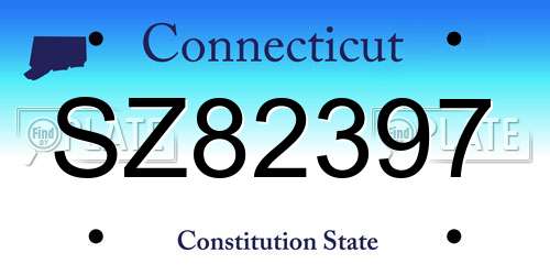 SZ82397 Connecticut License Plate