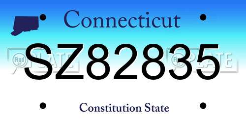 SZ82835 Connecticut License Plate