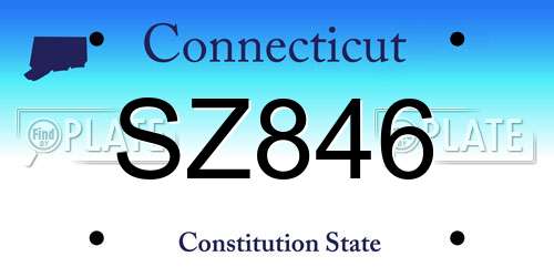 SZ846 Connecticut License Plate