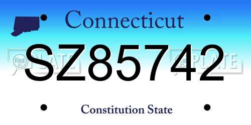SZ85742 Connecticut License Plate