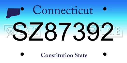 SZ87392 Connecticut License Plate