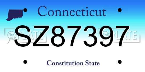 SZ87397 Connecticut License Plate