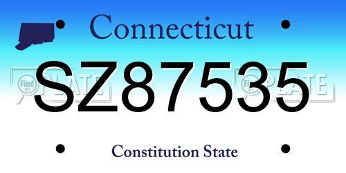 SZ87535 Connecticut License Plate