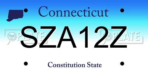 SZA12Z Connecticut License Plate