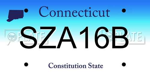 SZA16B Connecticut License Plate