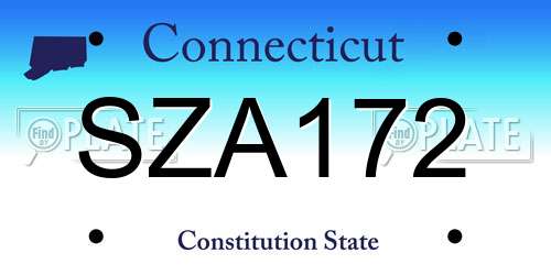 SZA172 Connecticut License Plate
