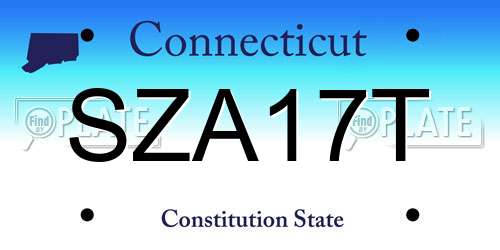 SZA17T Connecticut License Plate