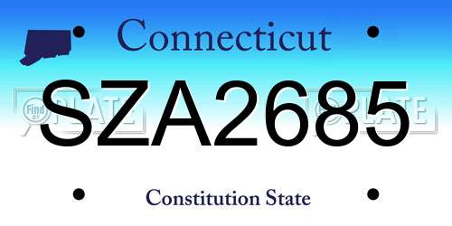SZA2685 Connecticut License Plate