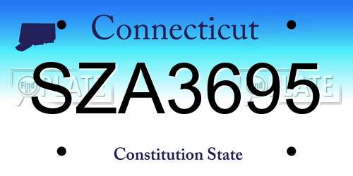 SZA3695 Connecticut License Plate