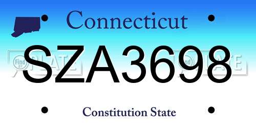 SZA3698 Connecticut License Plate