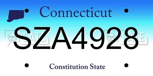 SZA4928 Connecticut License Plate