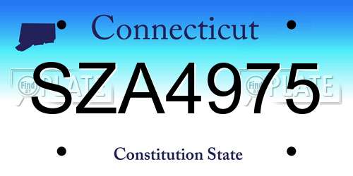 SZA4975 Connecticut License Plate