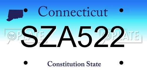 SZA522 Connecticut License Plate