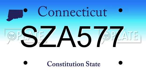 SZA577 Connecticut License Plate