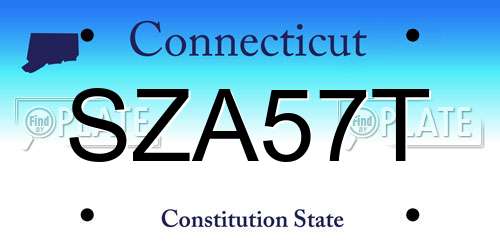 SZA57T Connecticut License Plate