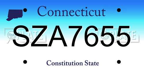 SZA7655 Connecticut License Plate