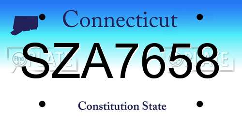SZA7658 Connecticut License Plate