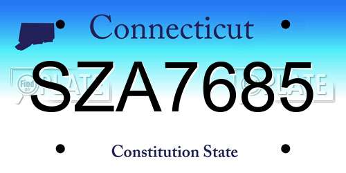 SZA7685 Connecticut License Plate