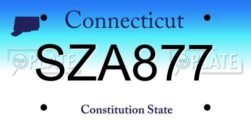 SZA877 Connecticut License Plate