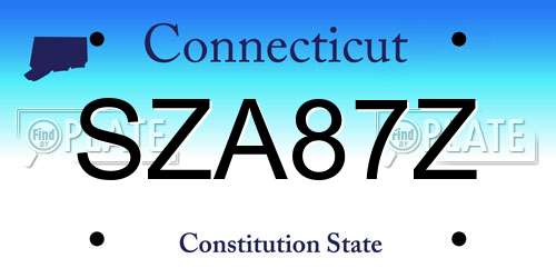 SZA87Z Connecticut License Plate